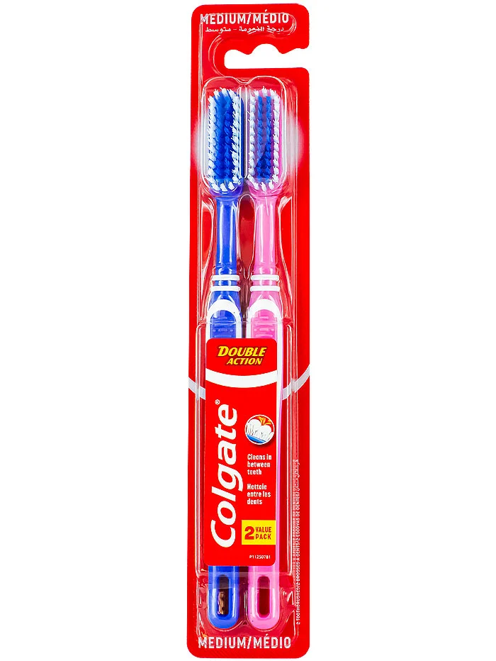 Colgate Periuta de dinti 2 buc Double Action Medium