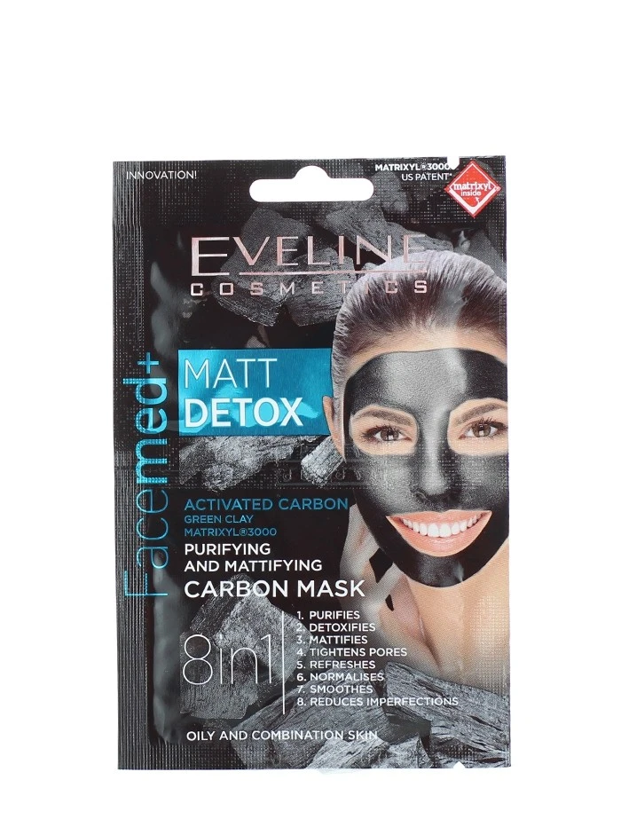 Eveline Masca de fata 2x5 ml 8in1 Matt Detox