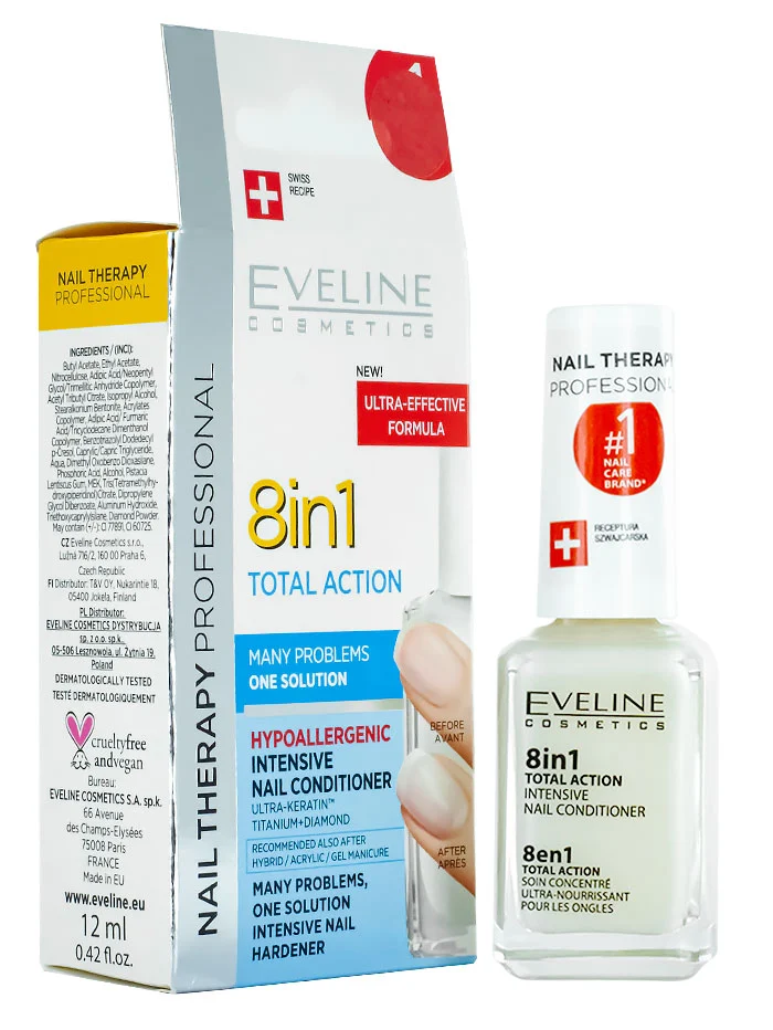 Eveline Tratament Unghii 12 ml Total Action 8 in1
