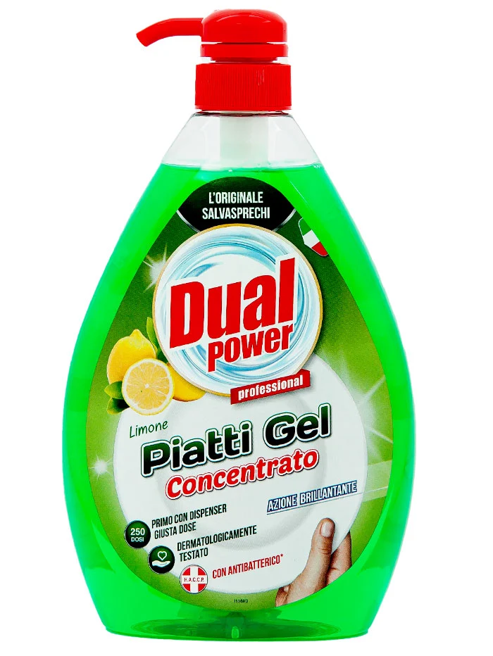 Dual Power detergent pentru vase cu pompa 1000 ml Limone