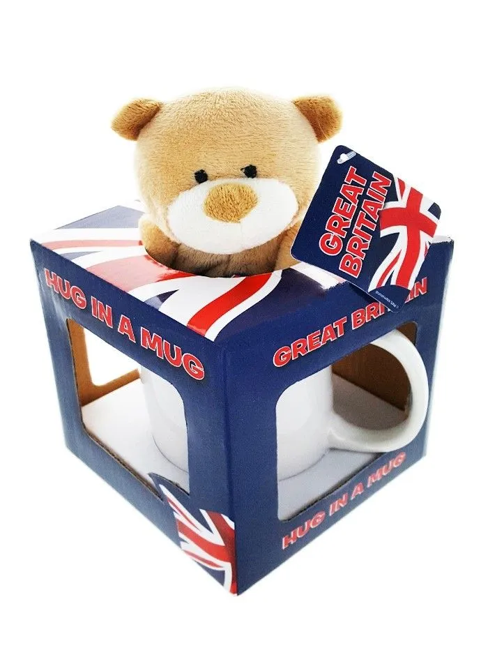 Cana Union Jack cu ursulet in cutie cadou 1 buc