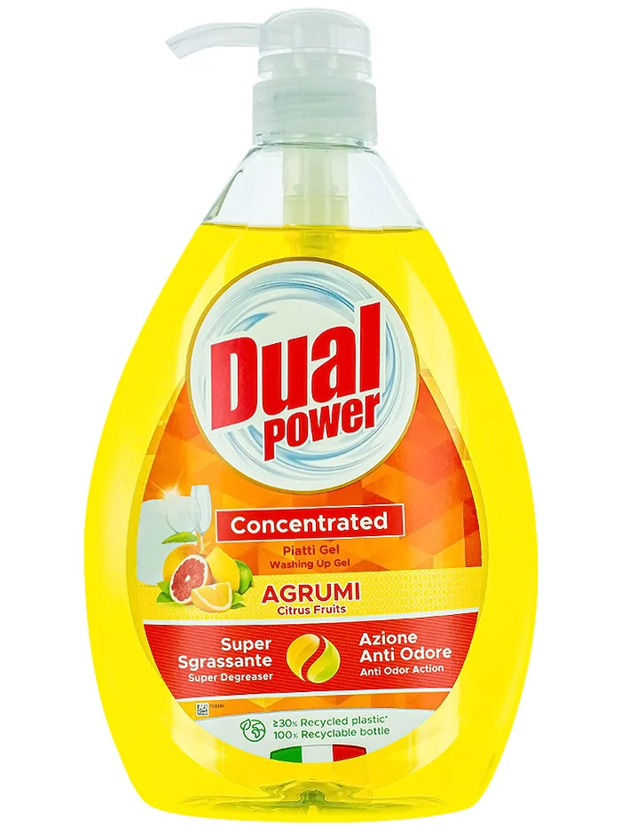 Dual Power detergent pentru vase cu pompa 1000 ml Agrumi