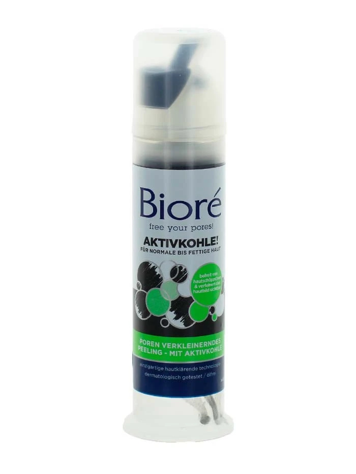 Biore Scrub pentru fata cu pompa 92 ml Pores Active Carbon