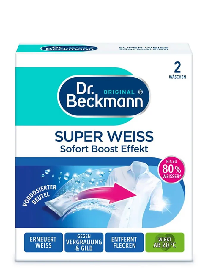 Dr. Beckmann Pudra inalbitoare pentru rufe albe 2x40 g