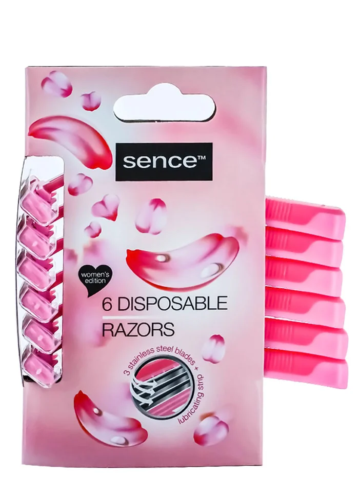 Sence Beauty Aparat de ras pentru femei 3 lame 6 buc