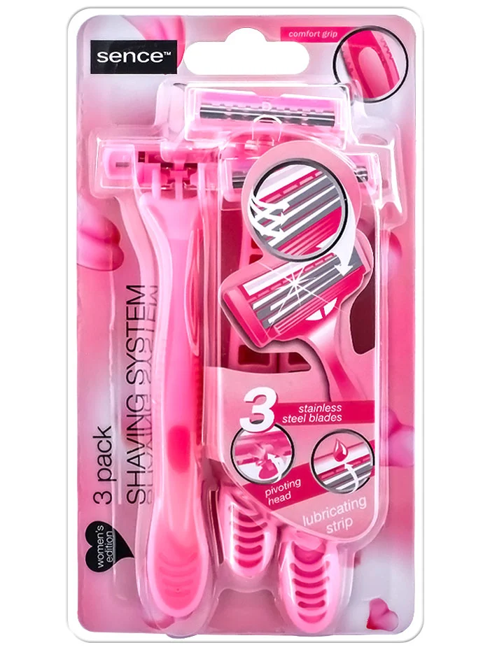 Sence Beauty Aparat de ras pentru femei 3 lame 3 buc