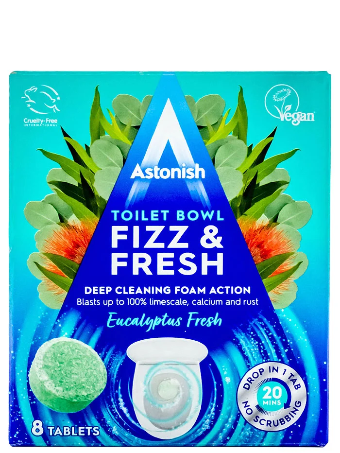 Astonish Tablete pentru curatarea vaselor de toaleta 8 buc (8x25g) Eucalyptus Fresh