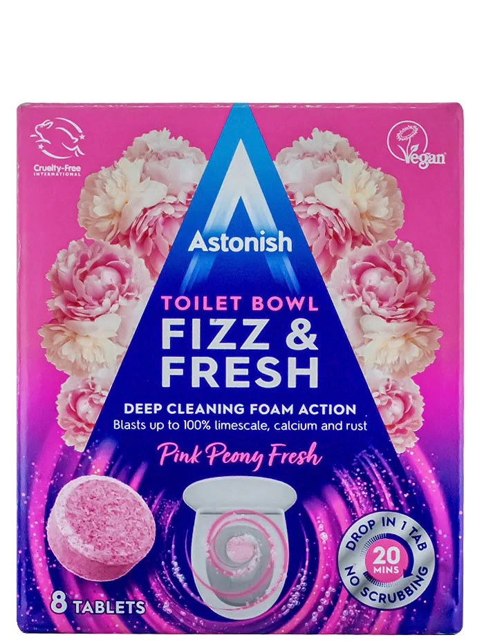 Astonish Tablete pentru curatarea vaselor de toaleta 8 buc (8x25g) Pink Peony Fresh