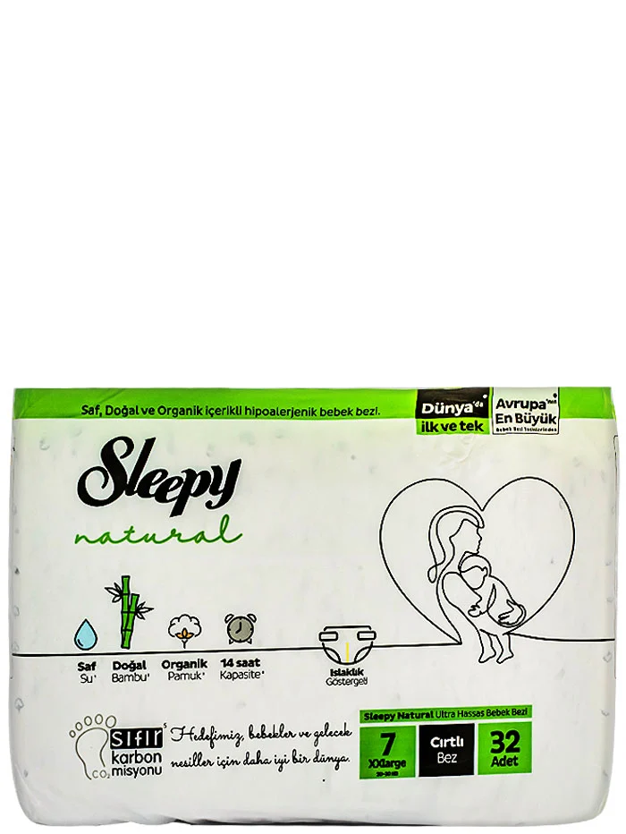Sleepy Natural scutece nr.7 20-30 kg XX-Large 32 buc