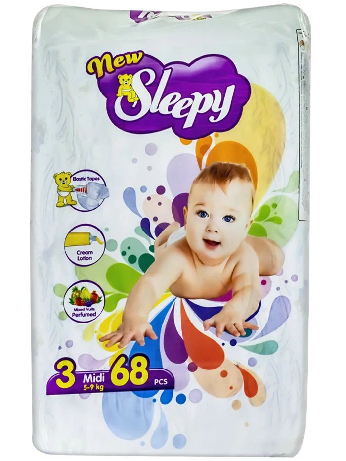 Sleepy Natural scutece nr.3 5-9 kg Midi 68 buc New Jumbo