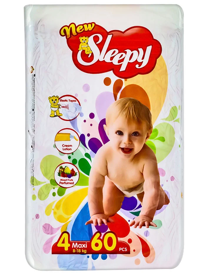 Sleepy Natural scutece nr.4 8-18 kg Maxi 60 buc New Jumbo
