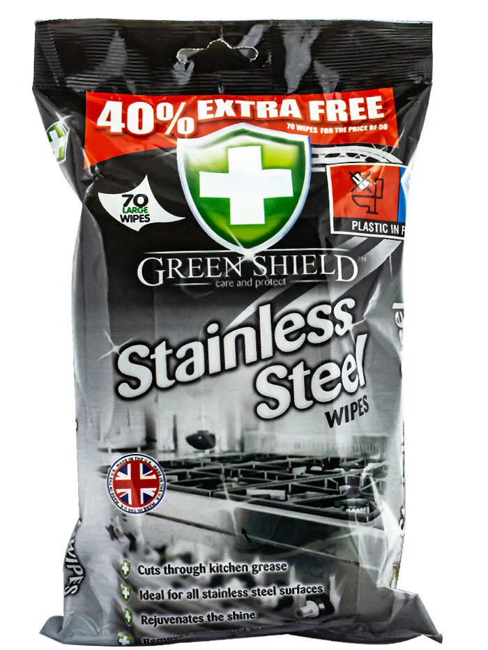 Green Shield Servetele umede 70 buc Stainless Steel