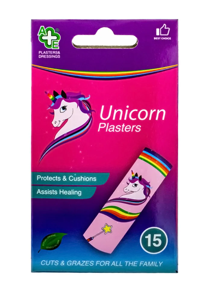 A+E Plasturi pentru copii 15 buc Unicorn
