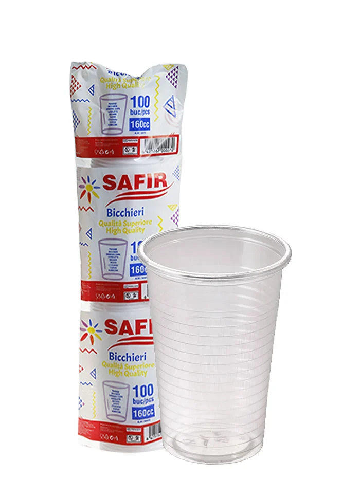 Safir Pahare Plastic Transparente 250 ml (50buc/set)