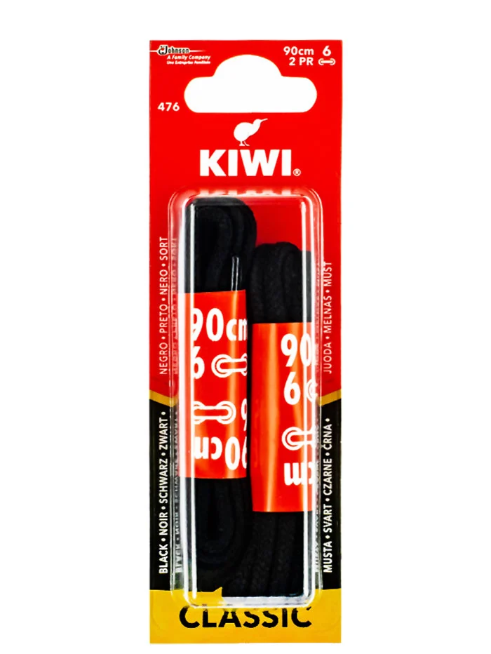Kiwi Sireturi de pantofi 90 cm 2 perechi Negru