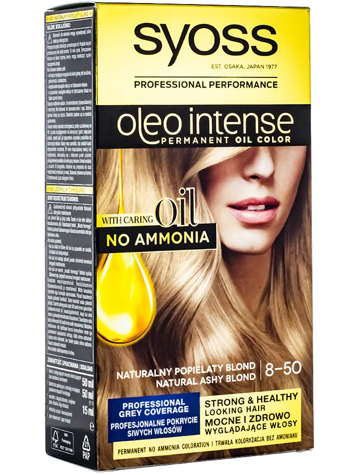 Syoss vopsea de par oleo intense 8-50 natural ashy blond