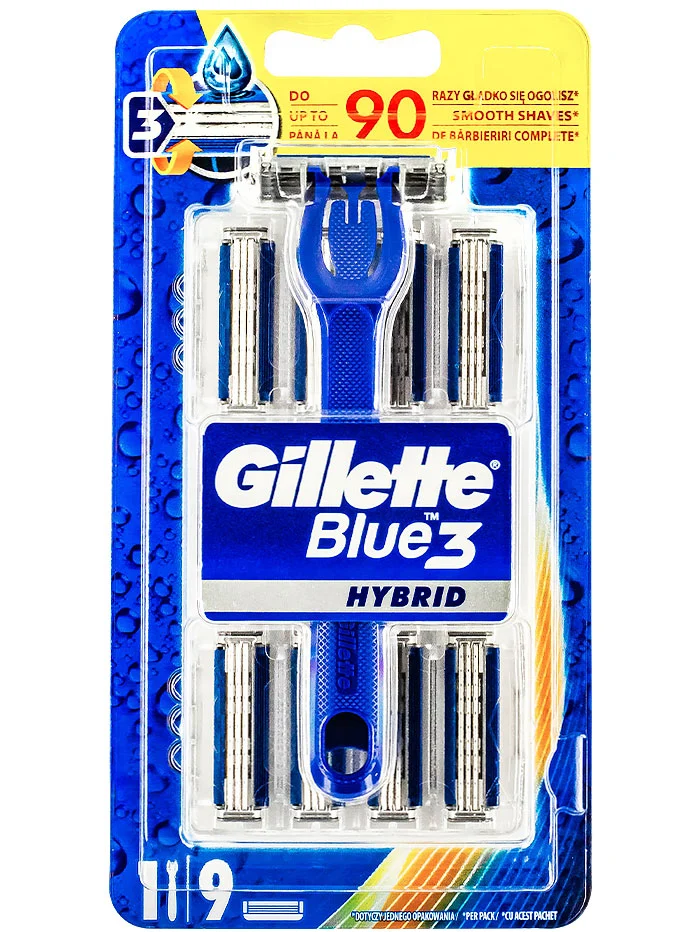 Gillette Aparat de ras Blue 3 Hybrid 9 buc