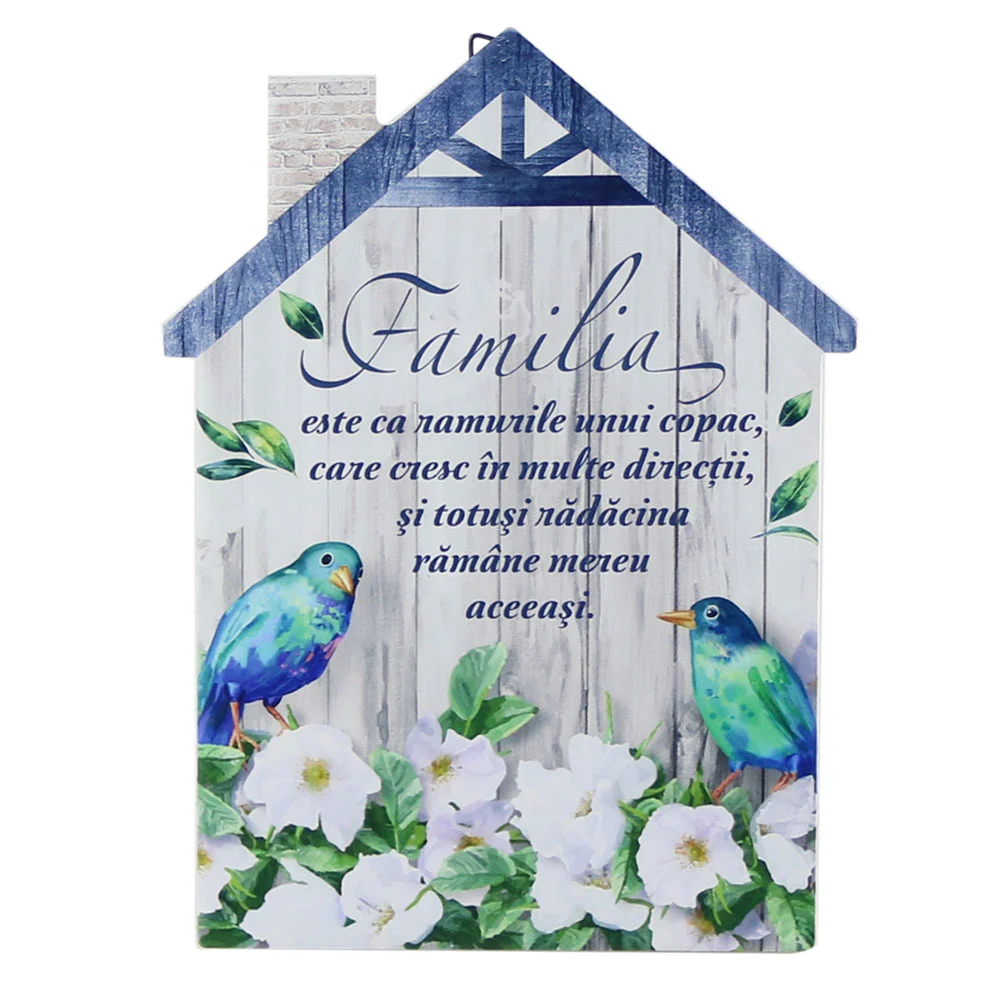 Plachet din ipsos Casuta Familia Acasa 15x20 cm Texte Diferite