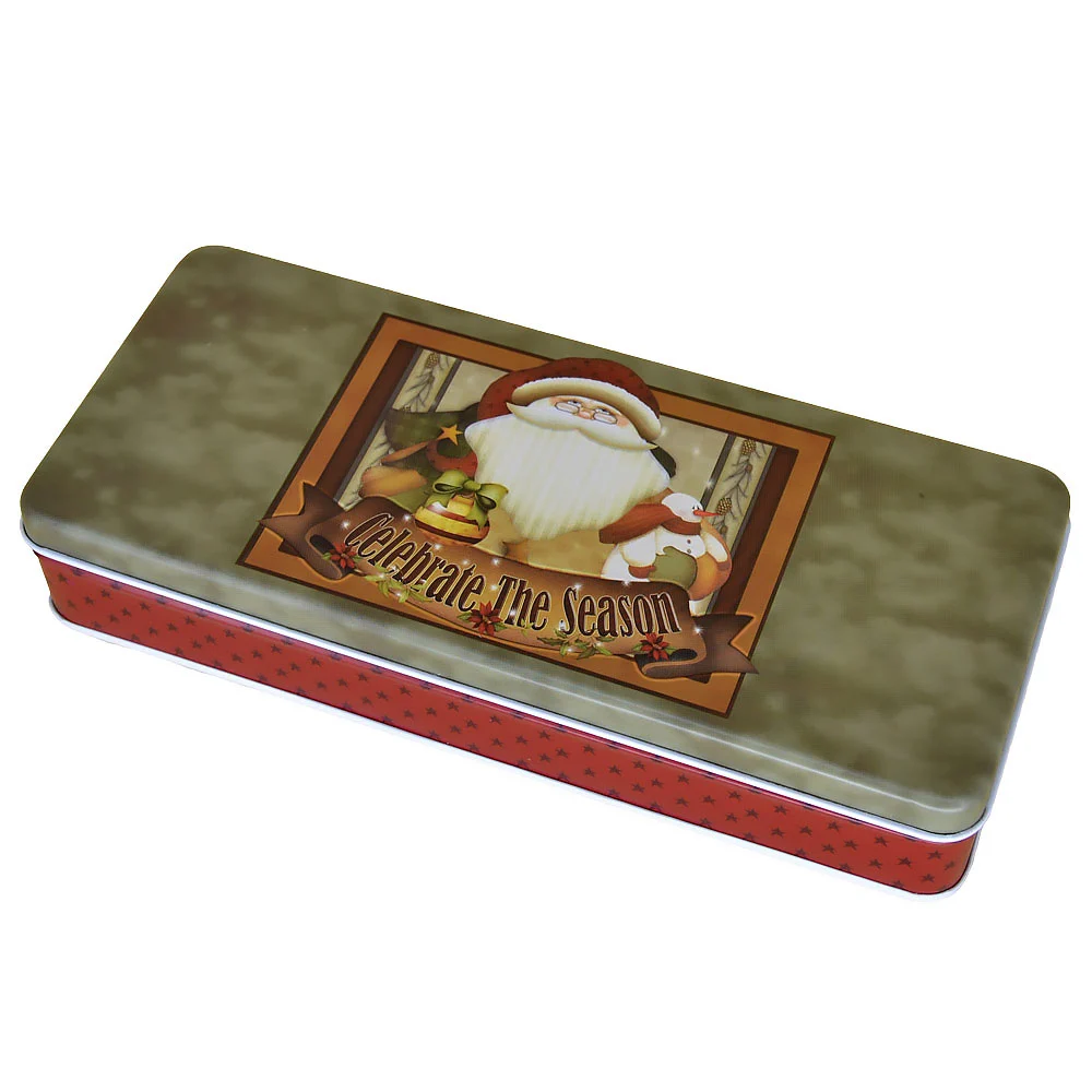 Cutie metalica pentru cadouri 24x10 cm Design Craciun
