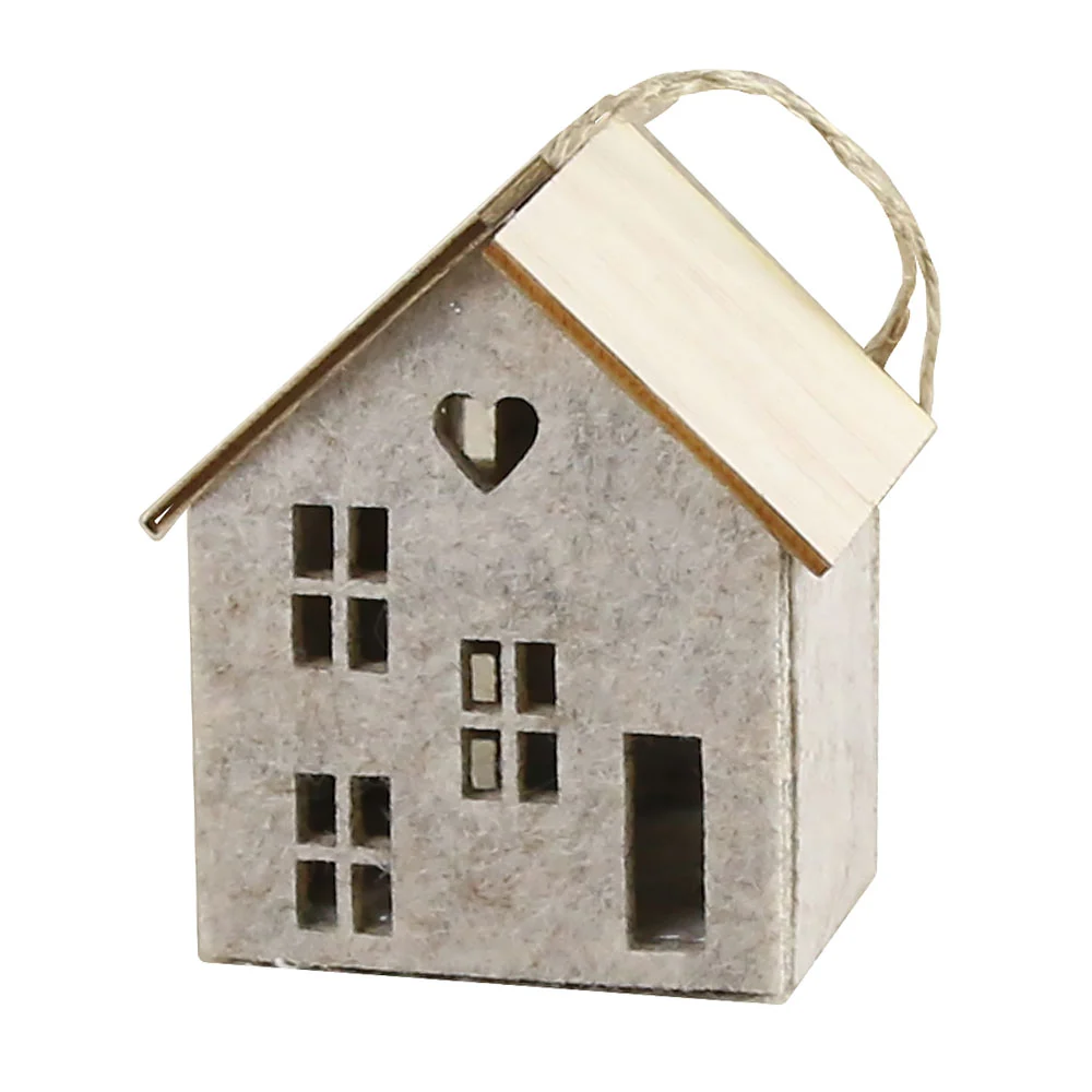 Ornament de brad Casuta din pasla 8 cm Diverse culori
