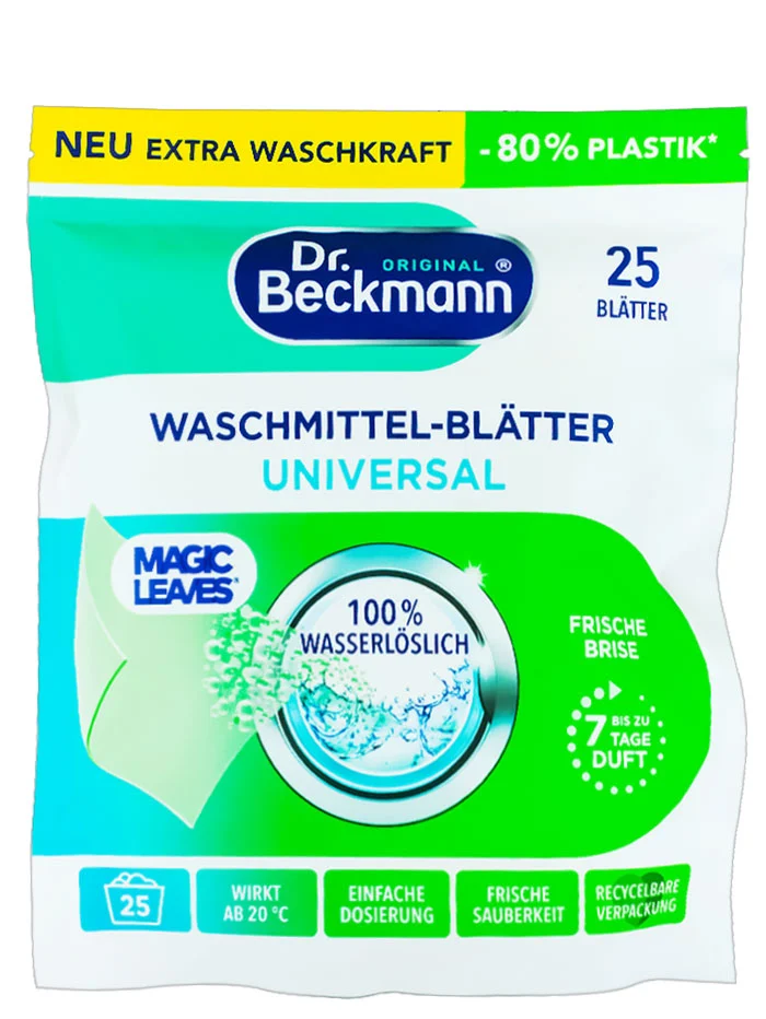 Dr.Beckmann Detergent de rufe benzi-foi 25 buc Universal Magic Leaves