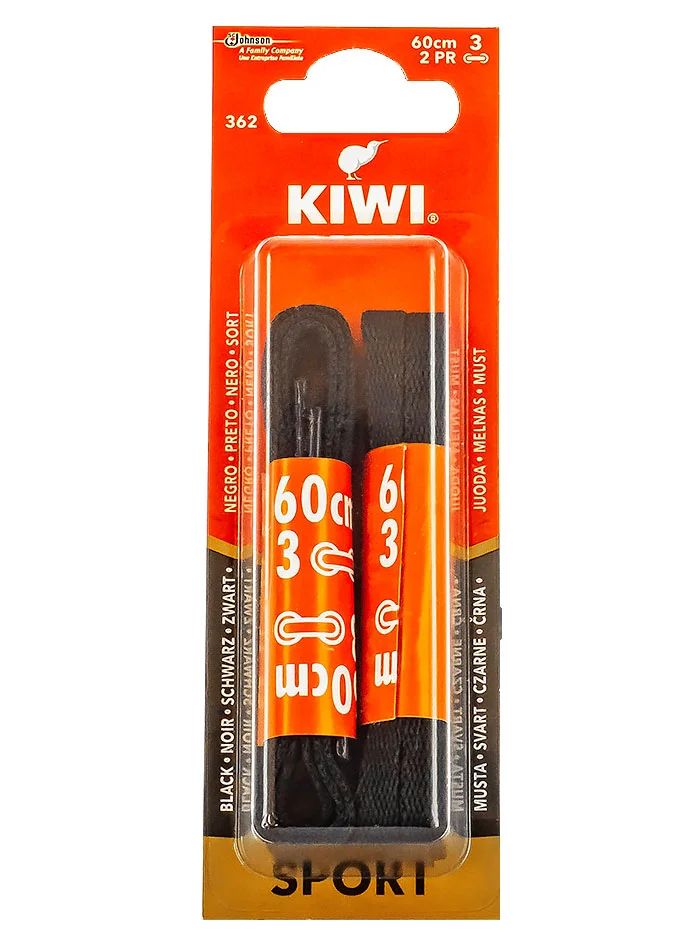 Kiwi Sireturi de pantofi 60 cm 2 perechi Sport Negru