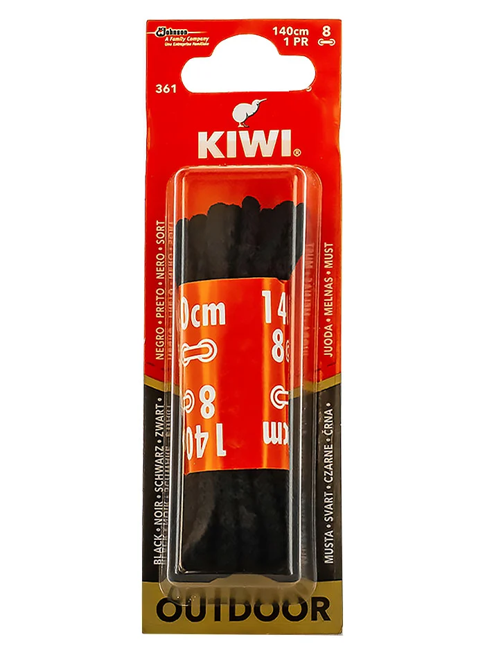 Kiwi Sireturi de pantofi 140 cm Negru