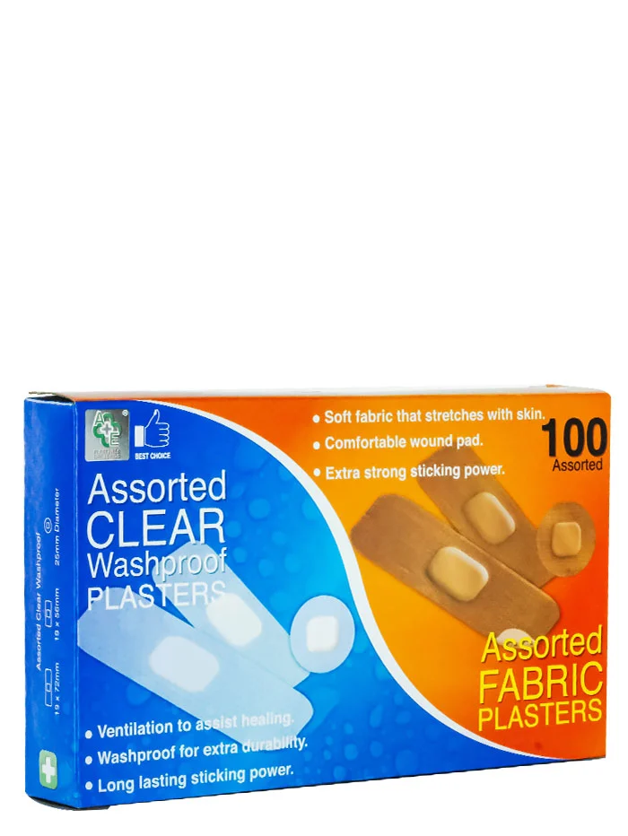A+E Plasturi 100 buc Assorted Clear,Washproof