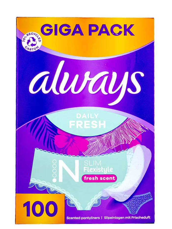 Always Absorbante subtiri zilnice 100 buc Slim Flexistyle Fresh Scent