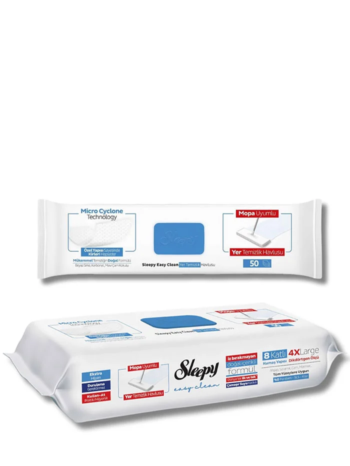 Sleepy Easy Clean Lavete umede pardoseli 50 buc Bleach