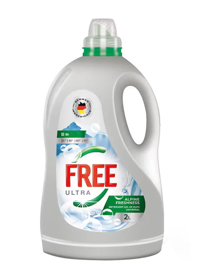 Ultra Free Detergent Lichid 2 L 50 spalari Alpine Freshness
