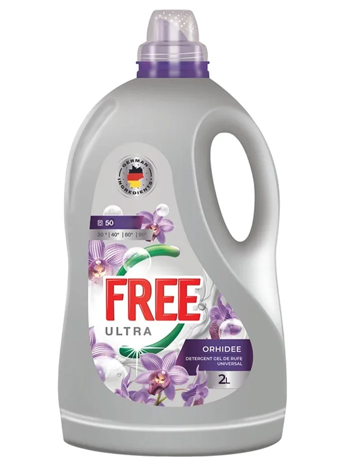 Ultra Free Detergent Lichid 2 L 50 spalari Orhidee