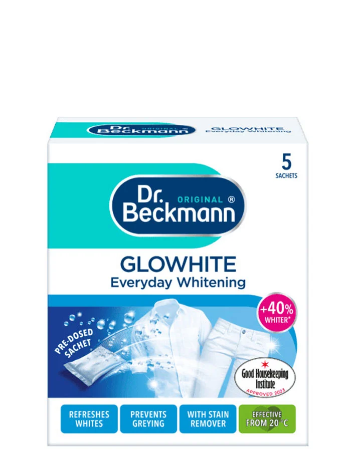 Dr. Beckmann Pudra inalbitoare pentru rufe albe 5 x 40 g Glowhite Everyday Whitening