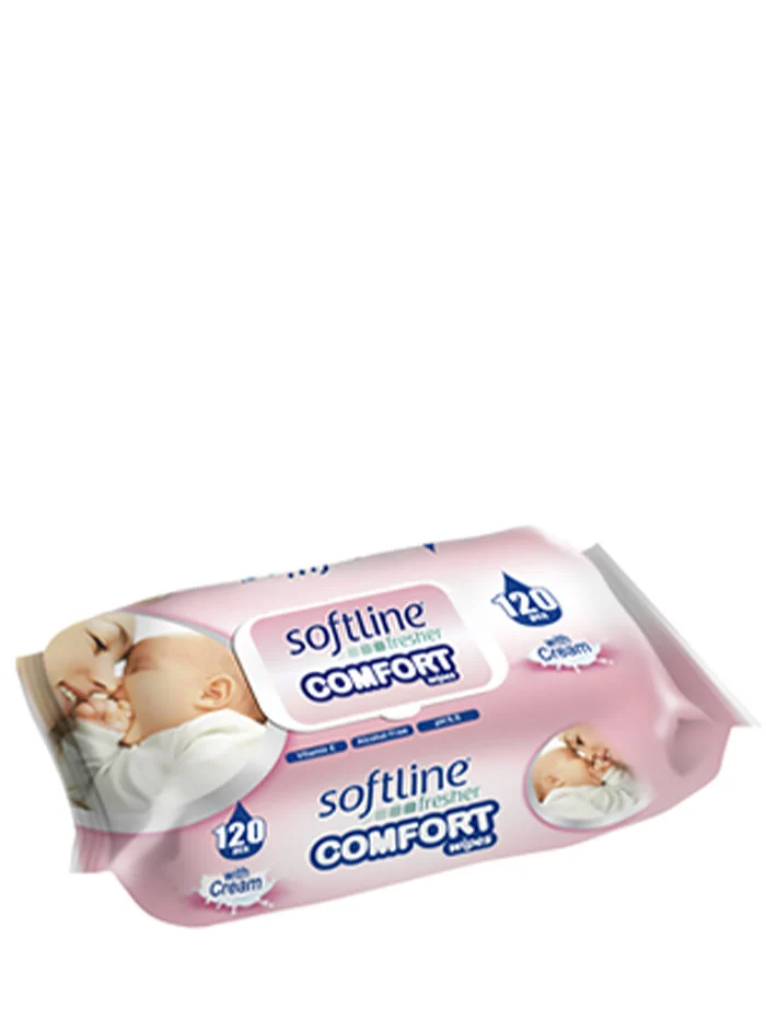 Softline Servetele umede cu capac 120 buc Comfort Roz