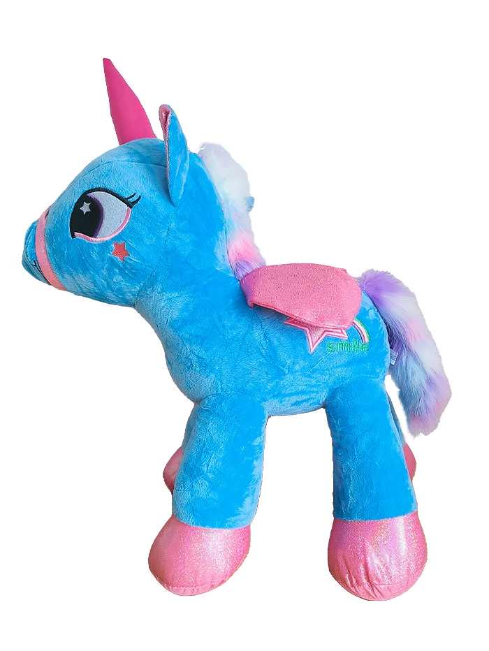 Jucarie de plus Unicorn Cu Aripi De Inger 60 cm Albastru Deschis