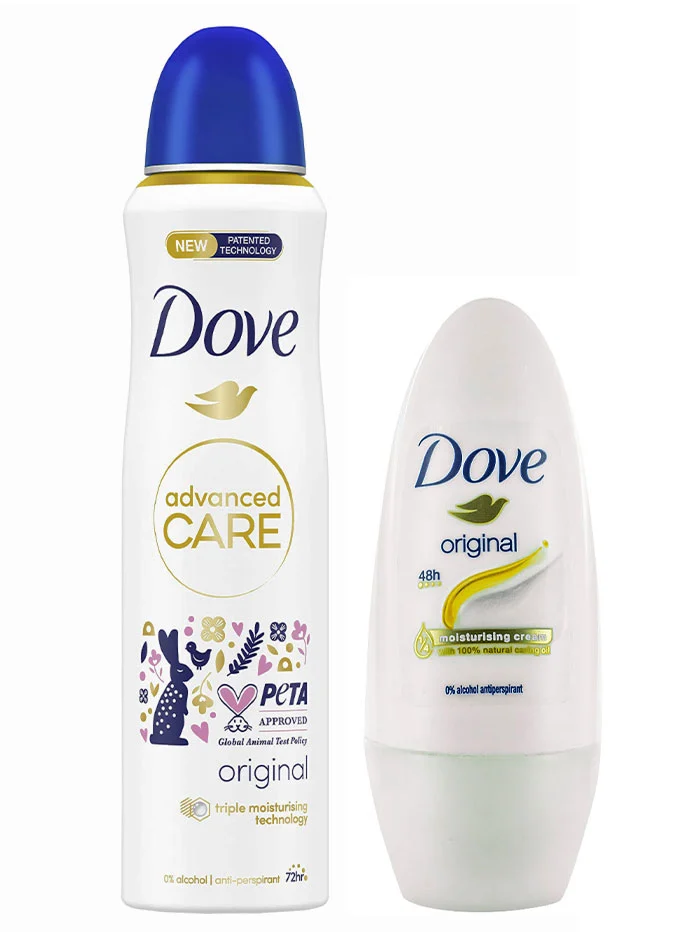 PROMO Dove Spray deodorant femei 200 ml Original Advanced Care + Dove Roll-on 50 ml Original