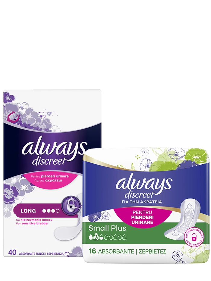 Always Discreet Absorbante zilnice pentru incontinenta 44 buc Normal +Absorbante 16 buc Small Plus