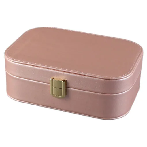 Cutie bijuterii cu sertar si oglinda 20x14x7 cm, din piele ecologica diverse culori