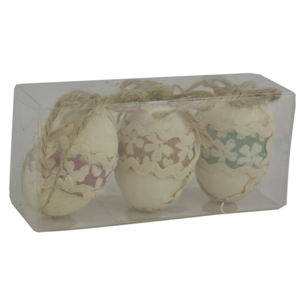 Set 3 oua decorate pentru Pasti, Design cu flori