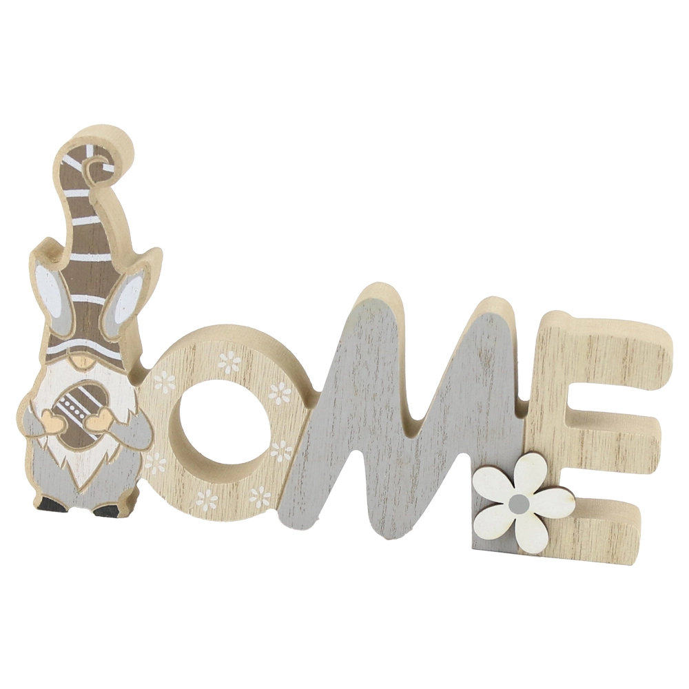 Decor din lemn Home cu spiridus 20x12 cm