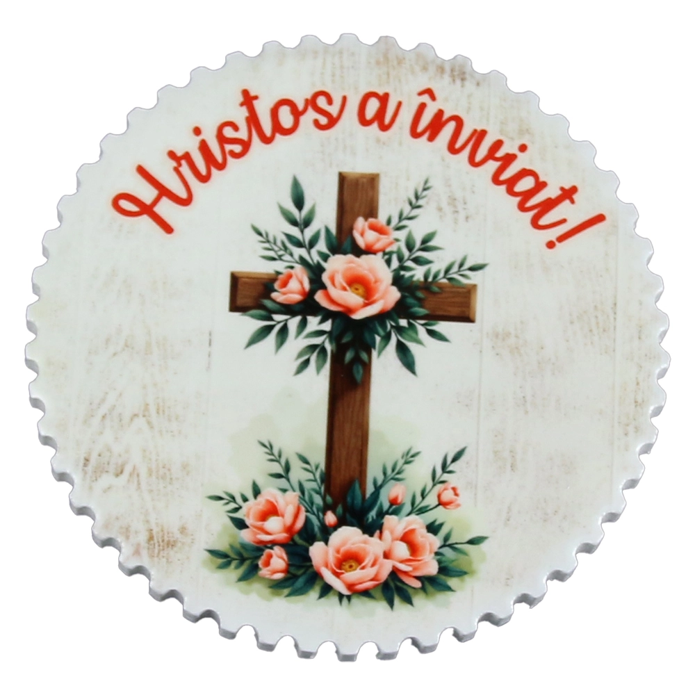 Magnet din ceramica Hristos a inviat, 7 cm