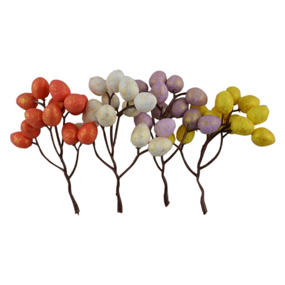 Set 4 Crengute decorative cu oua colorate 12 cm