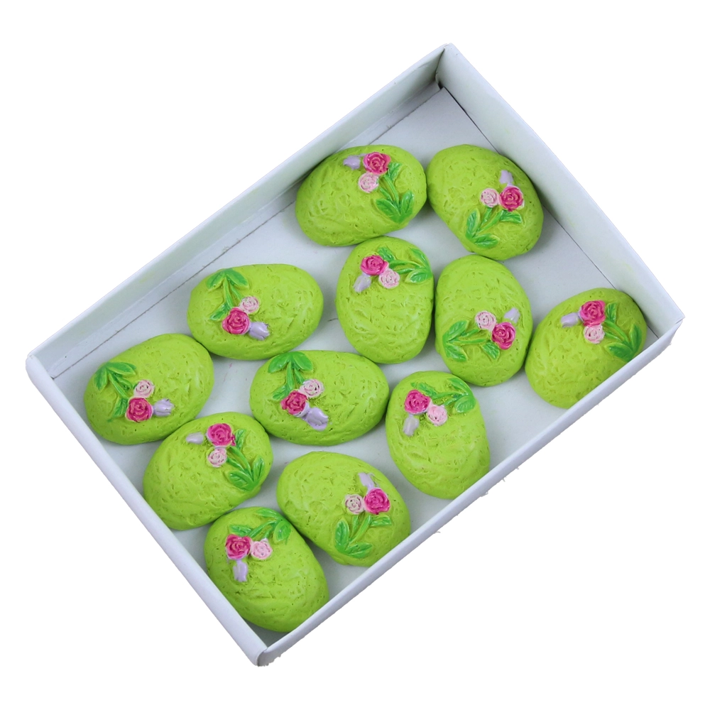 Set 12 decor oua din rasina 2 cm, autoadezive