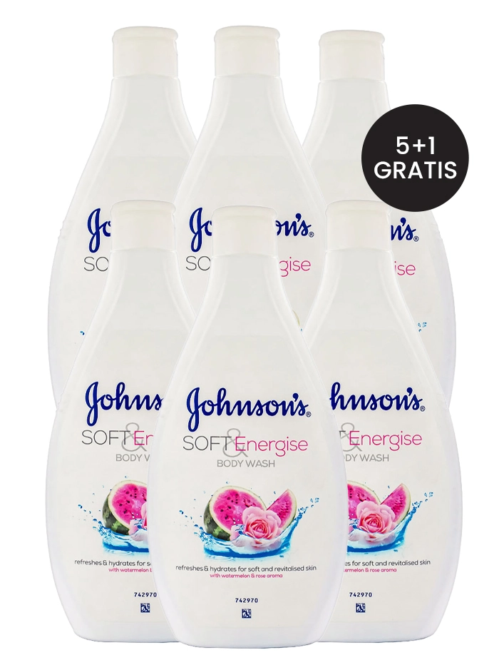 PROMO 5+1 GRATIS Johnson\'s Gel de dus 400 ml Soft&Energise Watermelon Rose