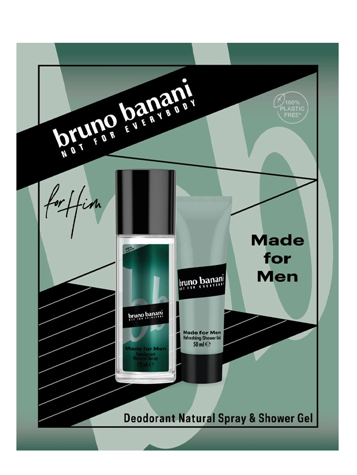 Bruno Banani Caseta barbati:Spray natural+Gel de dus 75+50 ml Made For Men