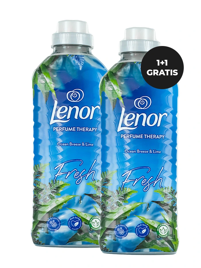 PROMO Lenor Balsam de rufe 925 ml 37 spalari Ocean Breeze&Lime 1+1 GRATIS