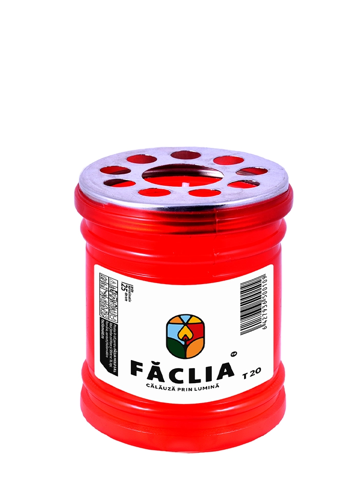 Faclia Candela plastic cu capac Antivant T20, 25 h timp de ardere