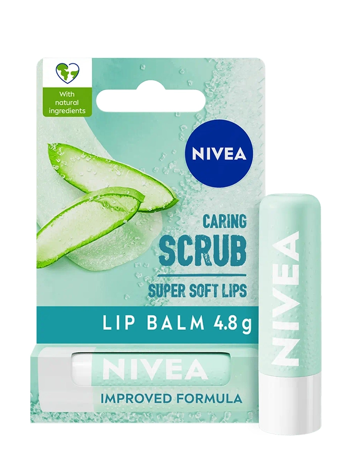 Nivea Balsam de buze 4.8 g Caring Scrub Aloe Vera+Vitamin E