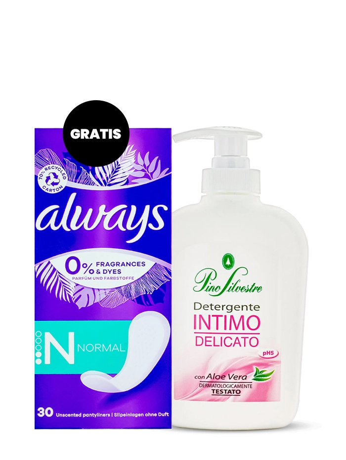 Promo Pino Silvestre Sapun lichid intim cu pompa + Always Absorbante subtiri zilnice 30 buc GRATIS