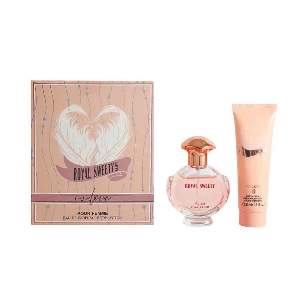 V.V.LOVE Set pentru femei:Parfum+Lotiune de corp 30+50 ml Royal Sweety